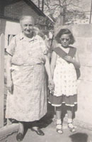 Grandma and me in her backyard in Brooklyn, 1953. 