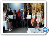 Lucia, Gilda, MCIAFA President John Scarpati Jr., 101.5 radio personality Dennis Malloy, educator Erica Funari, Ava, and Alessandra